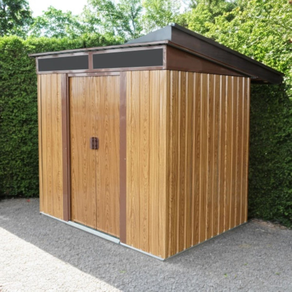 Livaca Durable 4X8Ft Resin Outdoor Storage Shed With Metal Foundation